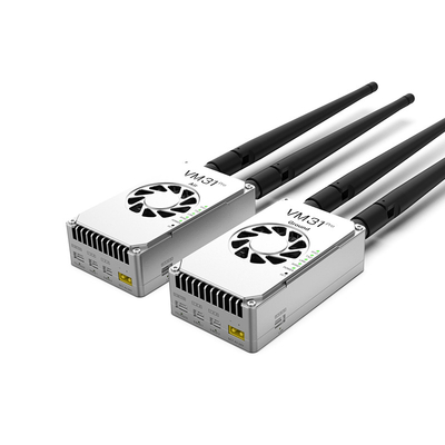 VM31 Video&amp;Data&amp;RCリンクは2つの周波数で 800MHz、1.4GHz) で,15kmのグレード (空から地面) の送信範囲を有する.
