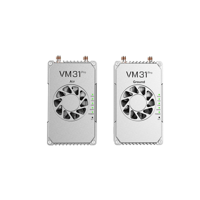 VM31 Video&amp;Data&amp;RCリンクは2つの周波数で 800MHz、1.4GHz) で,15kmのグレード (空から地面) の送信範囲を有する.
