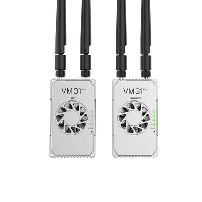 VM31 Video&amp;Data&amp;RCリンクは2つの周波数で 800MHz、1.4GHz) で,15kmのグレード (空から地面) の送信範囲を有する.